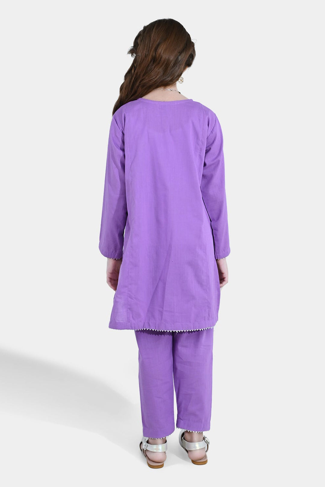 Girls Cotton Slub 2Pcs - Lavender/Purple