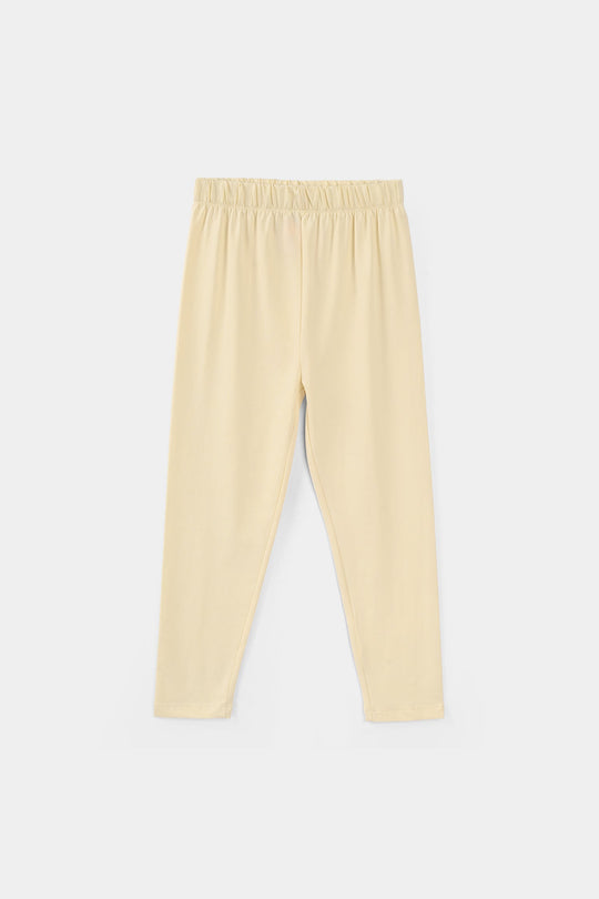 Girls Lycra Jersey Tights - Cream