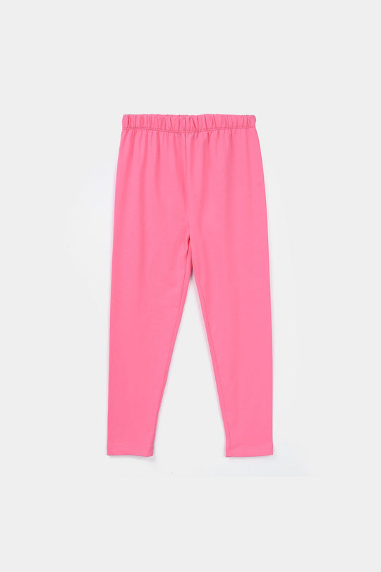 Girls Lycra Jersey Tights - Hot Pink