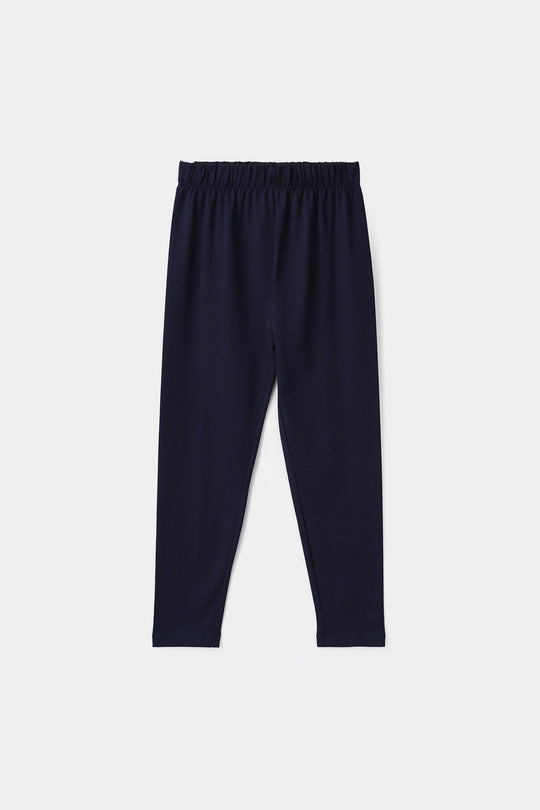 Girls Lycra Jersey Tights - Navy