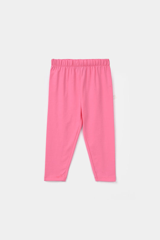Infant Girls Lycra Jersey Tights - Hot Pink