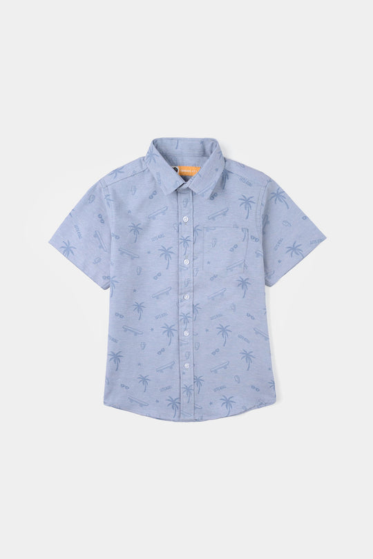 Boys Oxford Shirt (Tropical) - Blue