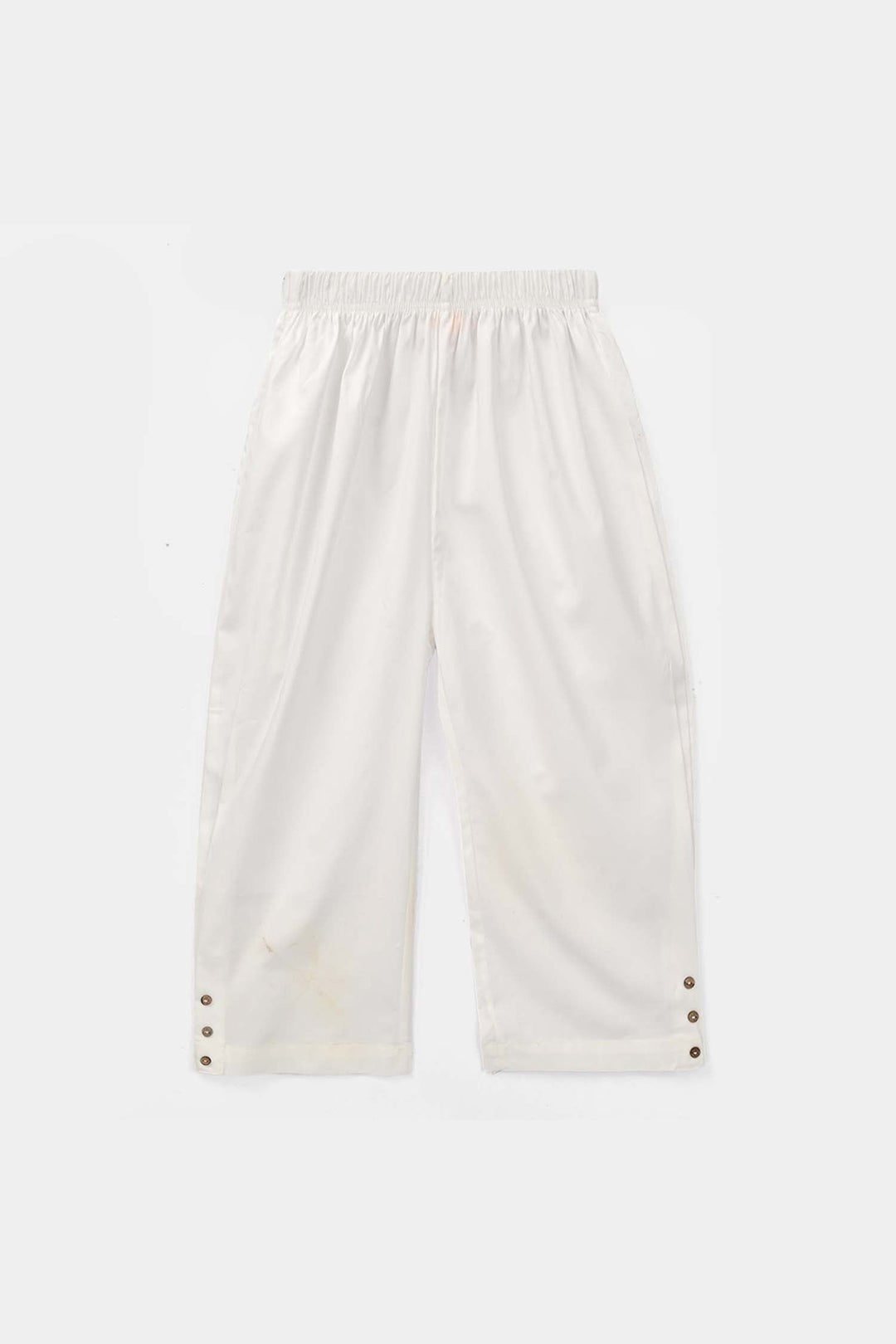 Girls Cotton Pant Shalwar Style - White