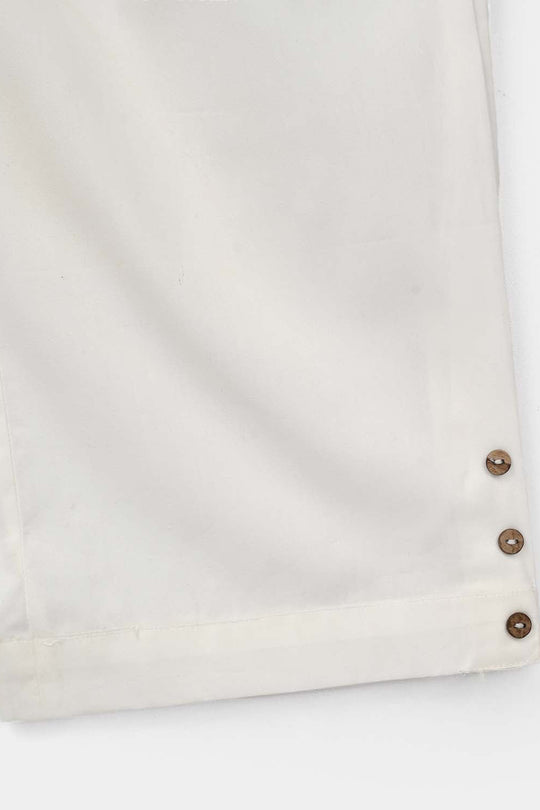 Girls Cotton Pant Shalwar Style - White