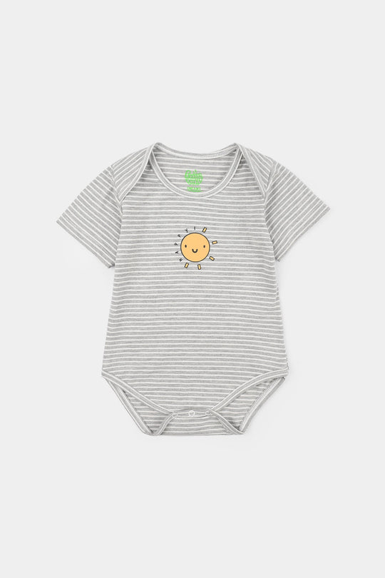 Infant Unisex Yarn Dyed Romper (Unisex) - Grey