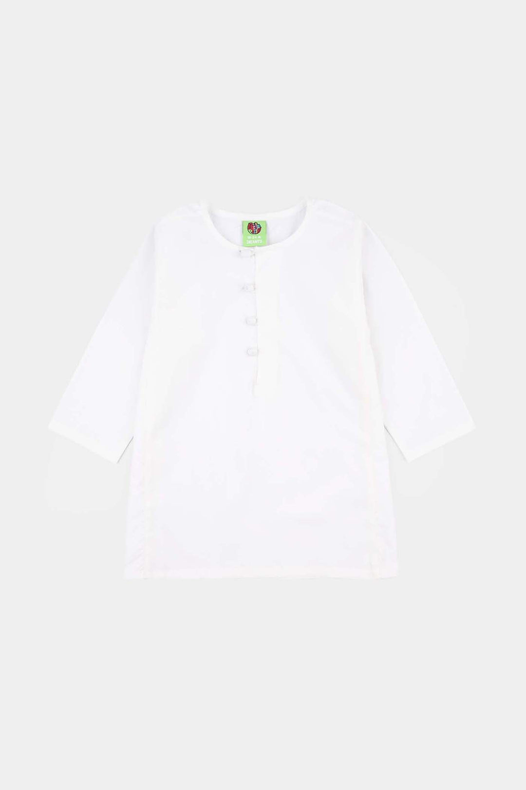 Infant Boys Cotton Poplin Kurta Pajama (Kali) - White