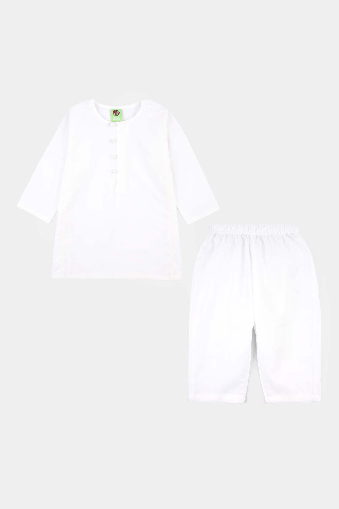 Infant Boys Cotton Poplin Kurta Pajama (Kali) - White