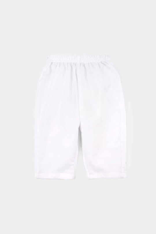 Infant Boys Cotton Poplin Kurta Pajama (Kali) - White