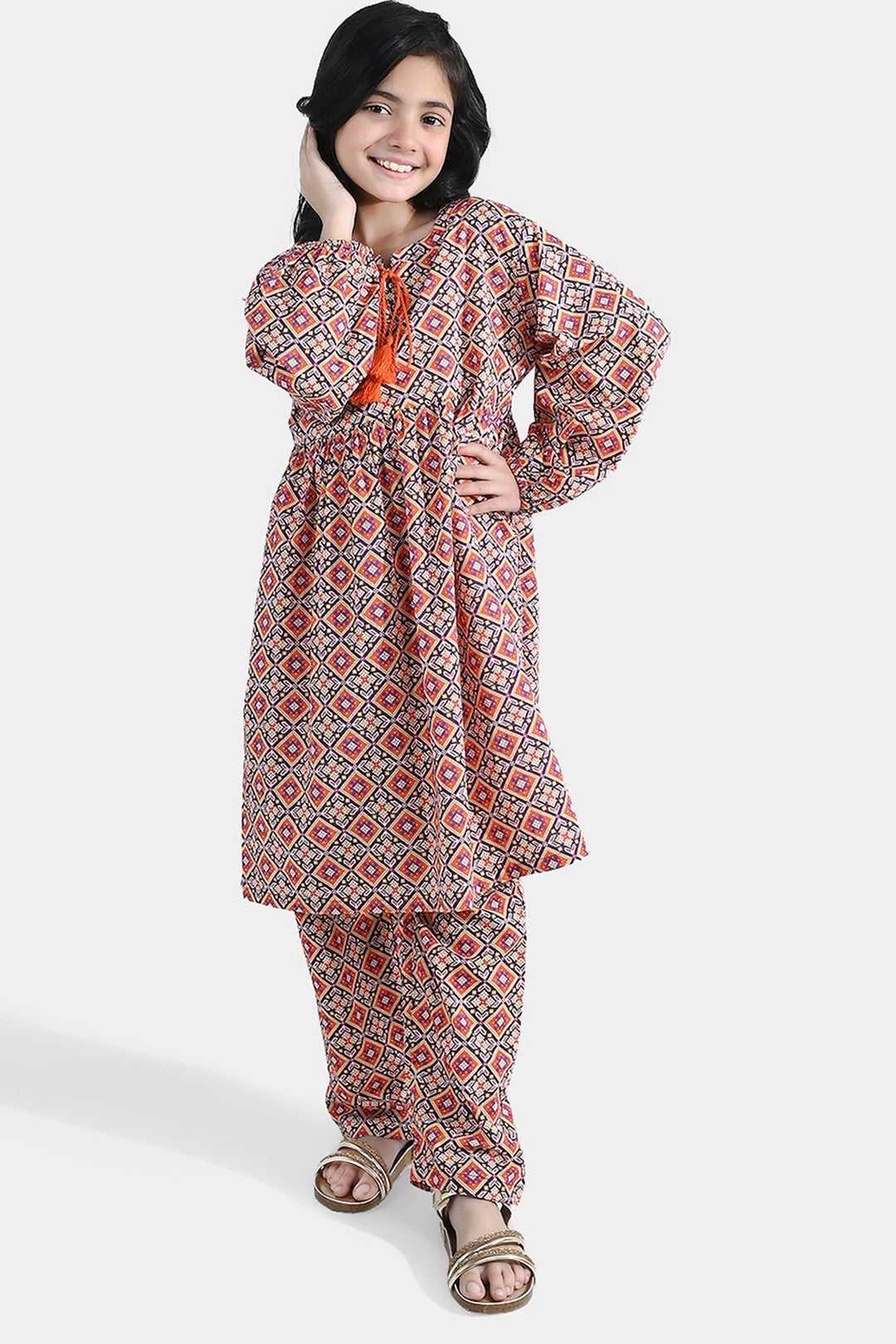 Girls Cotton Printed 2Pcs (CIRO) - Multi