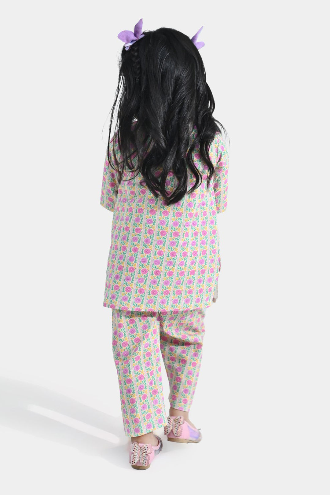 Infant Girls Cotton Printed 2-Piece Set (Rose) - Multi