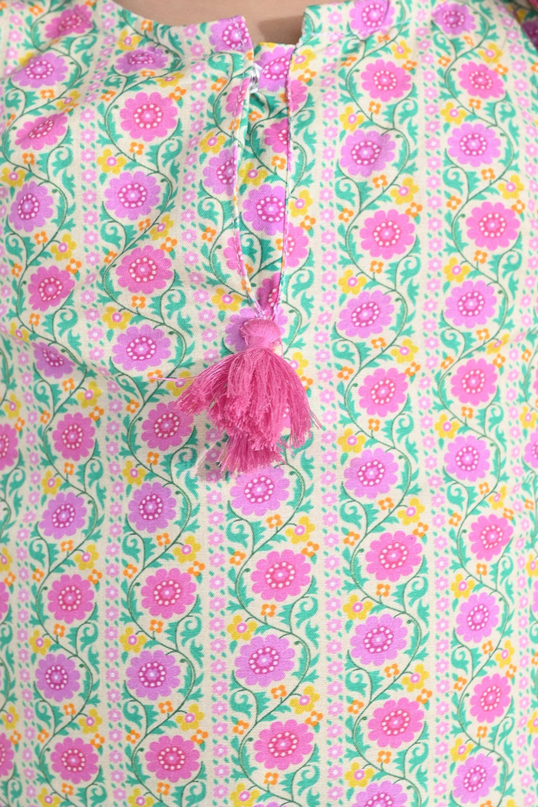 Infant Girls Cotton Printed 2-Piece Set (Rose) - Multi