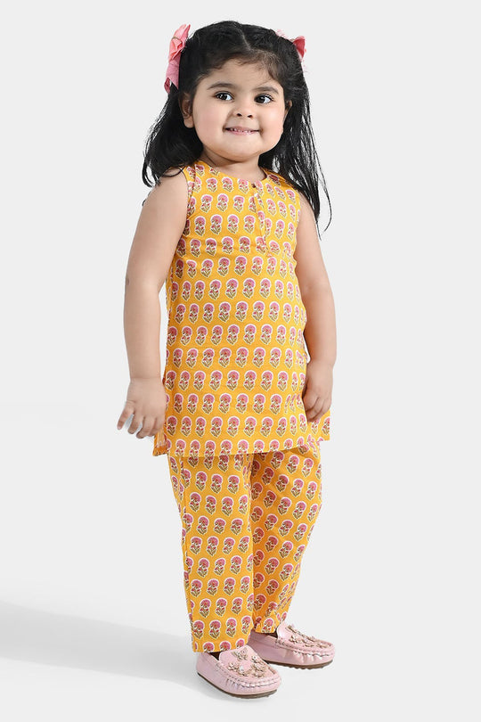 Infant Girls Cotton Printed 2Pcs Daffodil - Multi