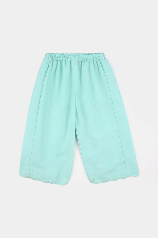 Infant Girls Poly Cambric Embroidered 2Pcs Suit (Pappu Doll) - Mint Green