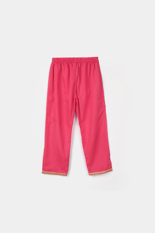 Girls Chiffon 3-Piece Set (Zeenat) - Pink/Orange