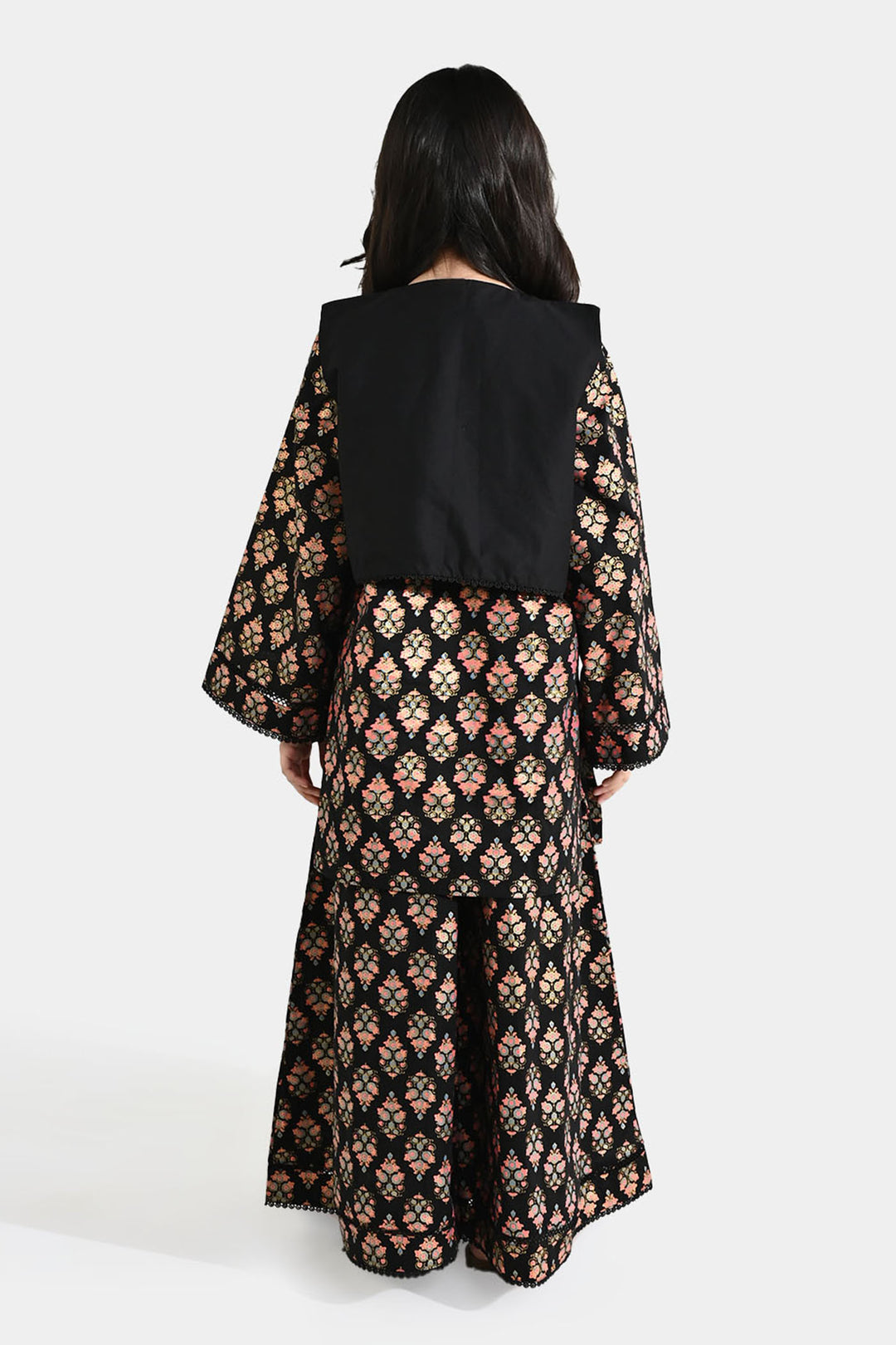 Girls Cotton 3Pcs (Rang) - Black