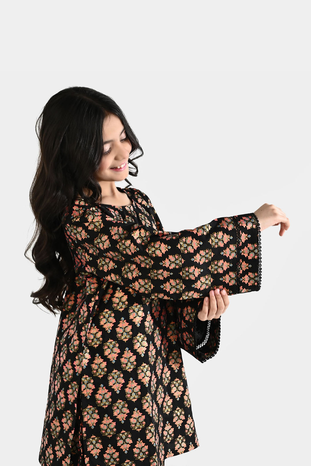 Girls Cotton 3Pcs (Rang) - Black