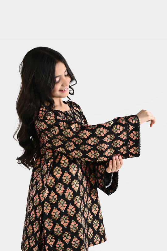 Girls Cotton 3Pcs (Rang) - Black