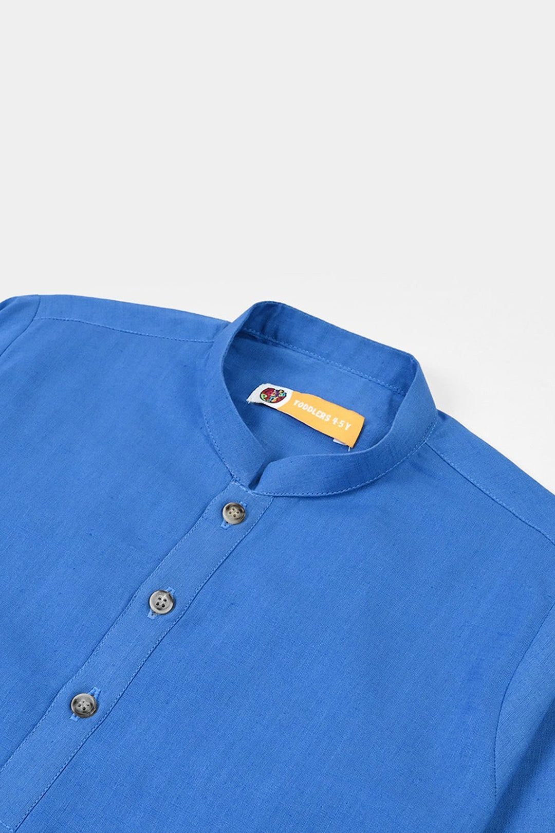 Boys Cotton Slub Basic Kurta - Blue
