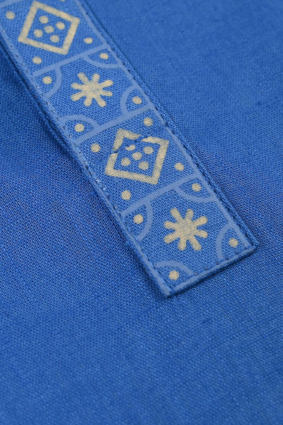 Boys Cotton Slub Printed Kurta (Funk) - Blue