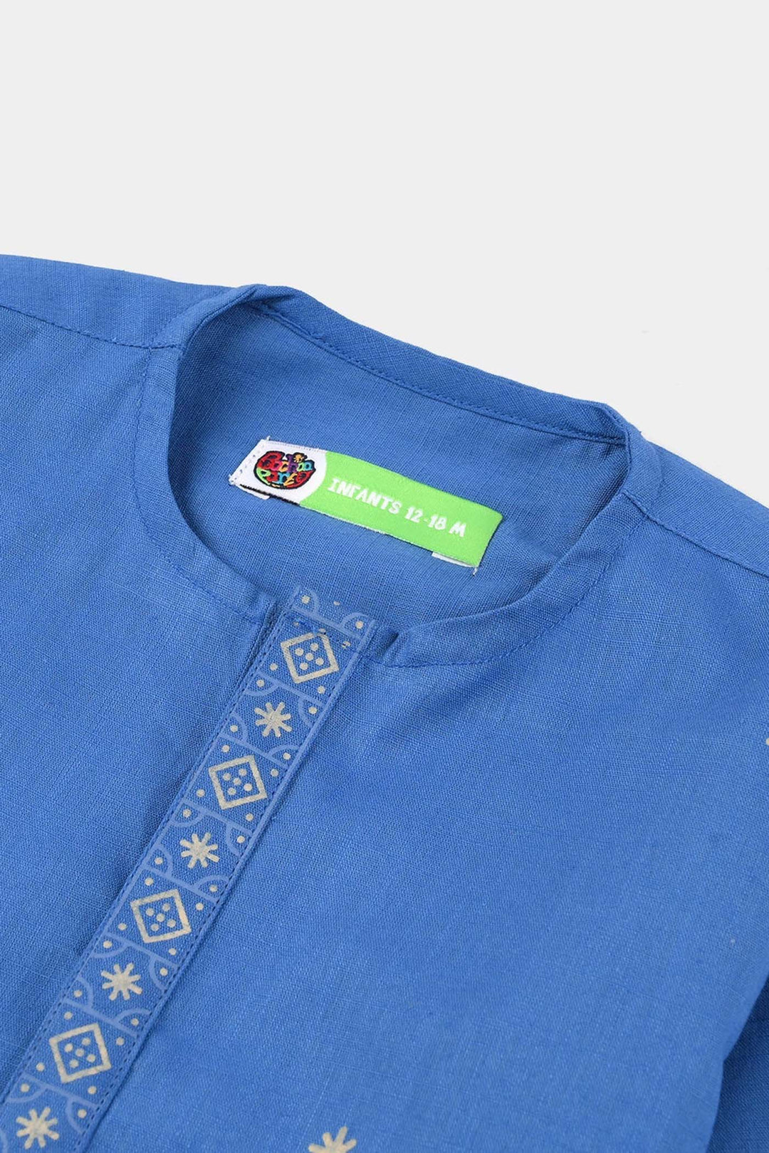 Infant Boys Cotton Slub Printed Kurta (Funk) - Blue