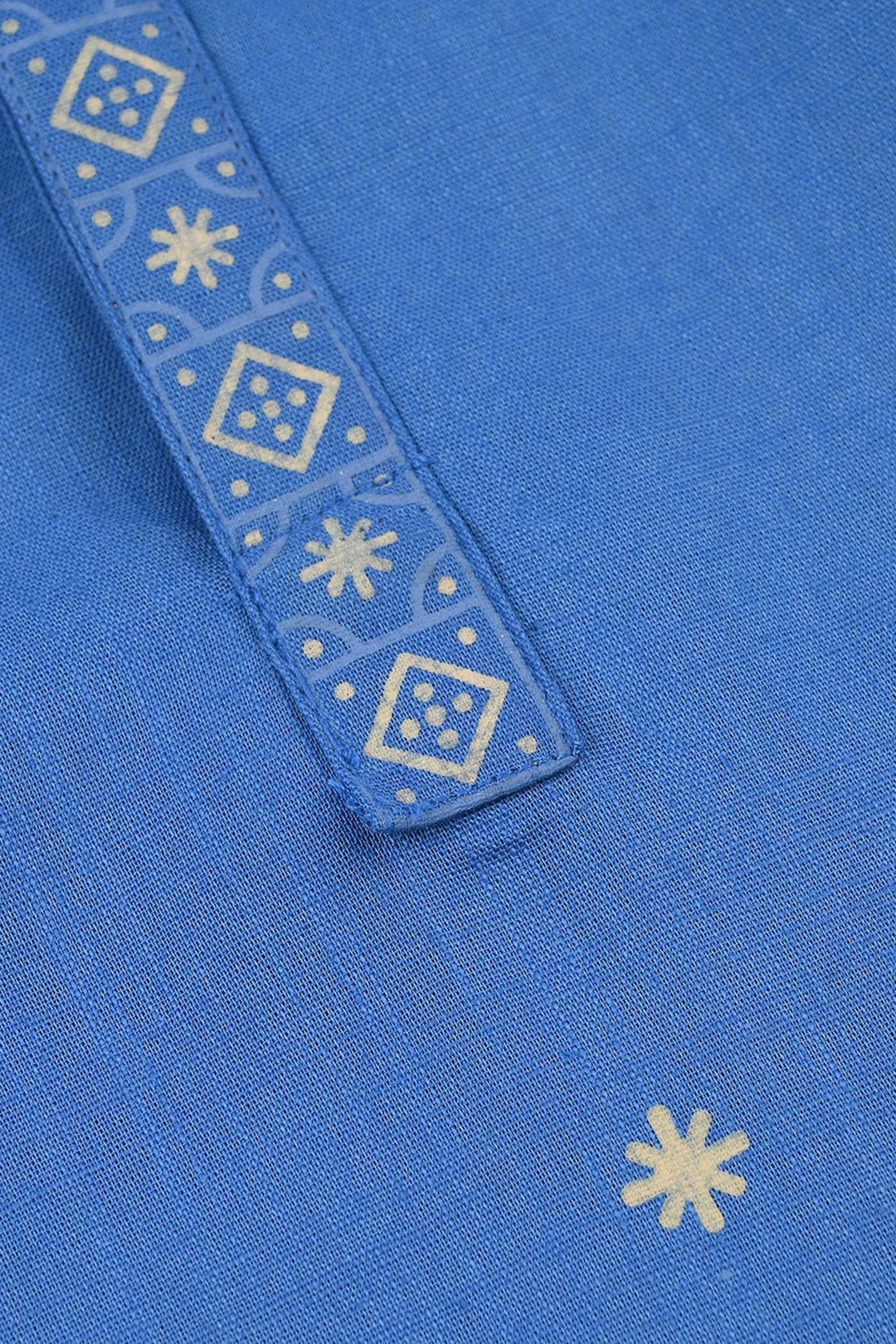 Infant Boys Cotton Slub Printed Kurta (Funk) - Blue