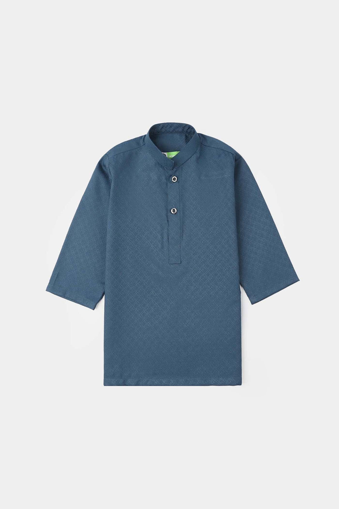 Infant Boys Poly Viscose Basic Kurta (Jacquard) - Teal Green