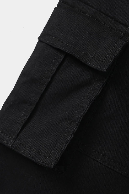 Girls Cotton Twill Pants Seam - Black