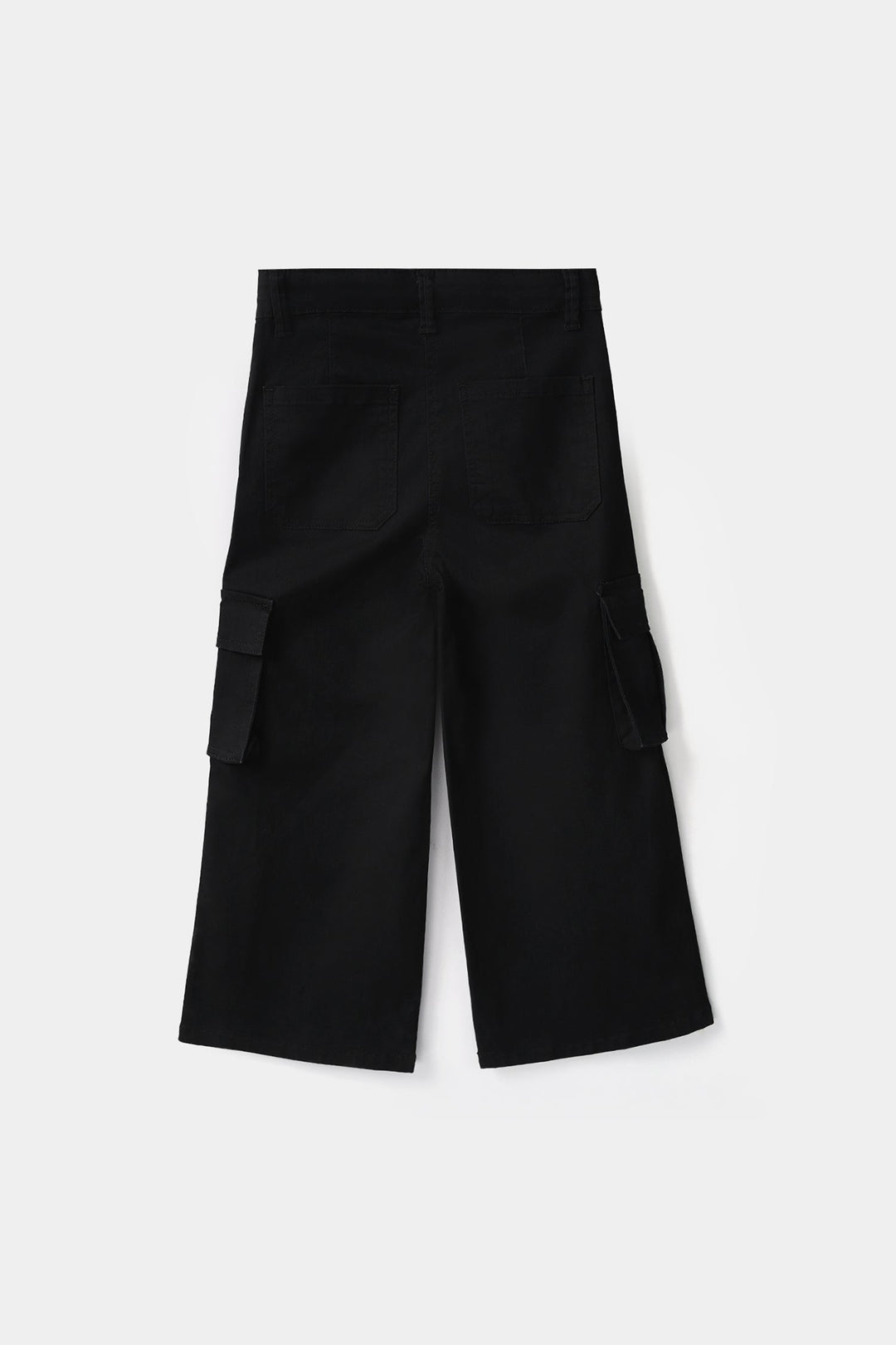 Girls Cotton Twill Pants Seam - Black