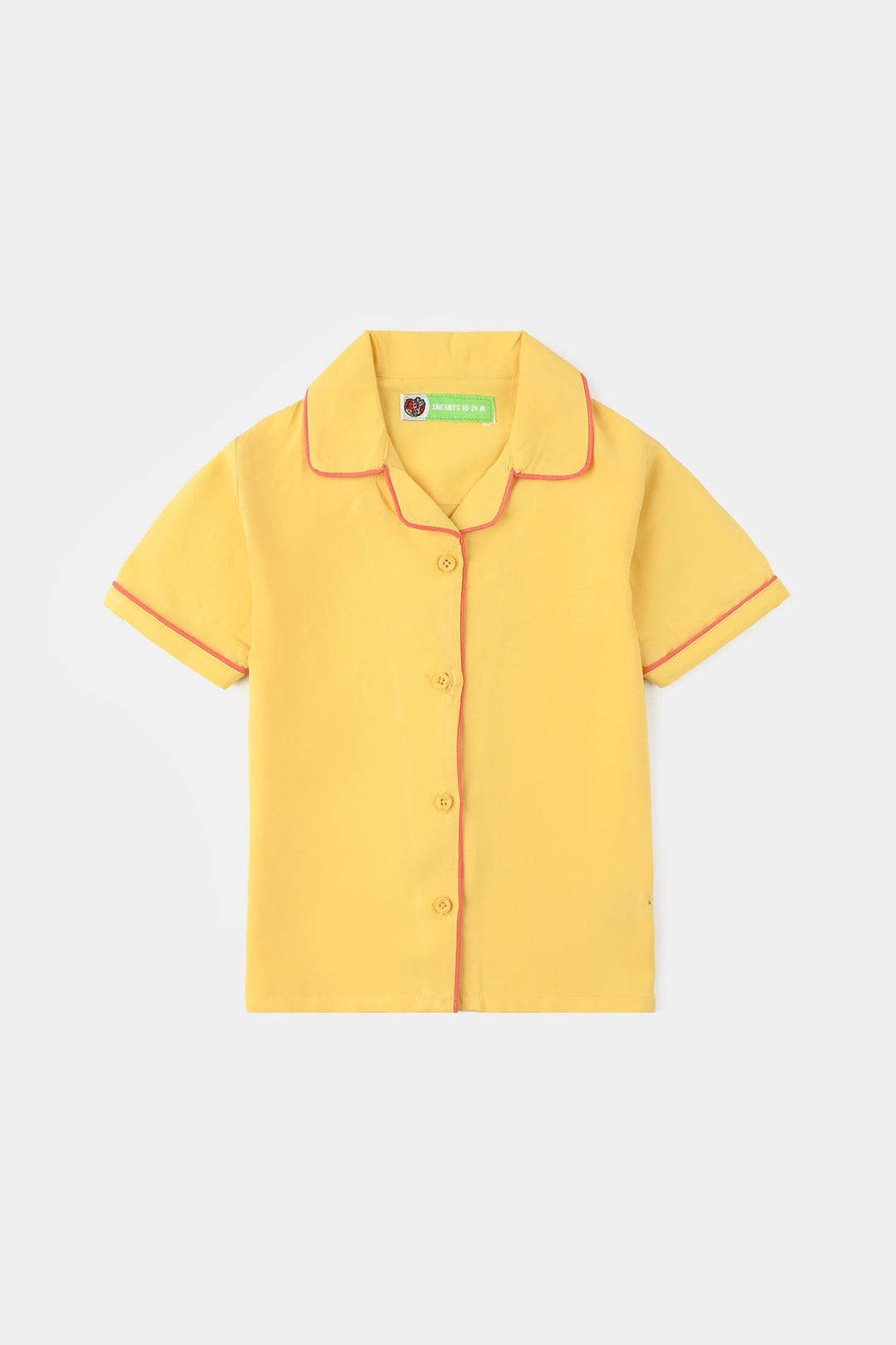 Infant Girls Viscose Night Suit - Yellow