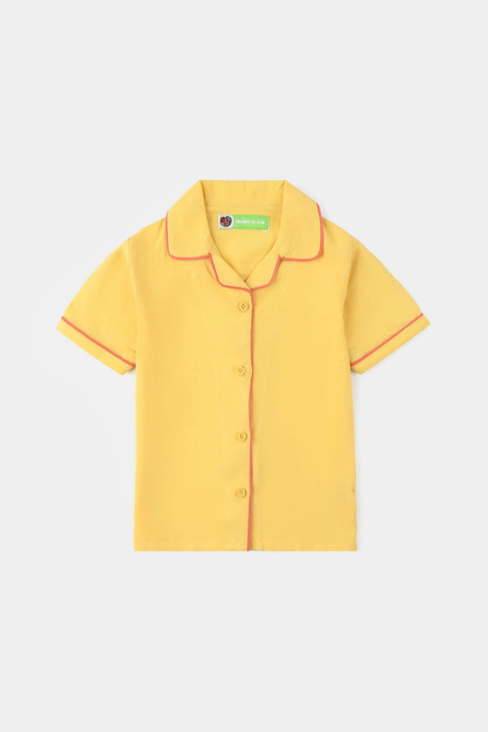 Infant Girls Viscose Night Suit - Yellow