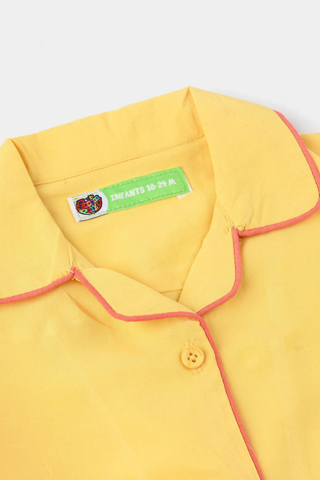Infant Girls Viscose Night Suit - Yellow