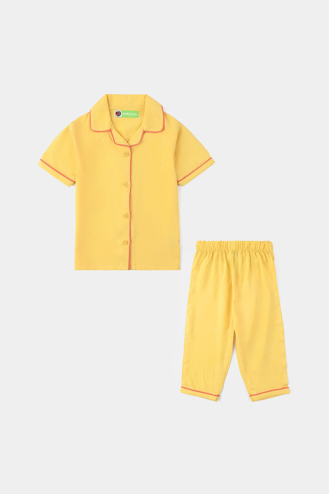 Infant Girls Viscose Night Suit - Yellow