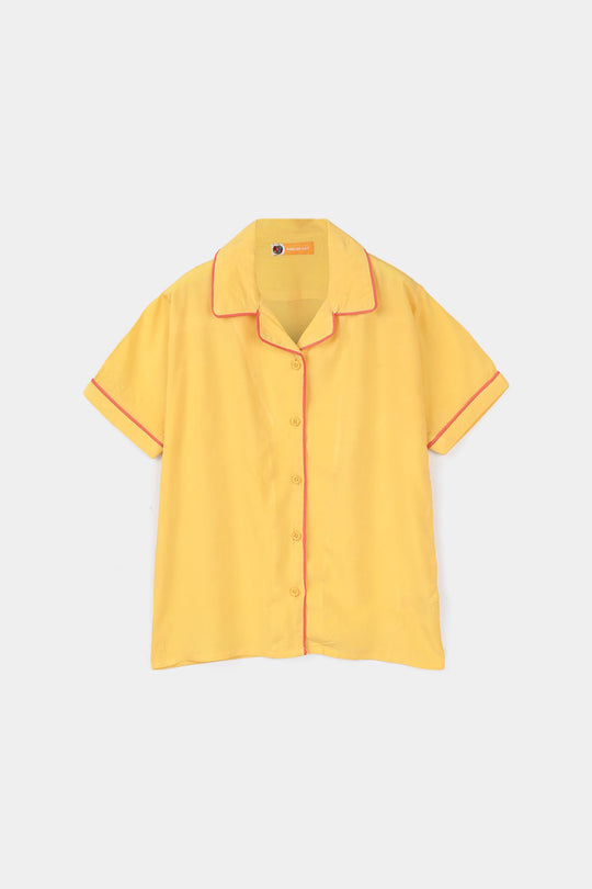 Girls Viscose Night Suit - Yellow