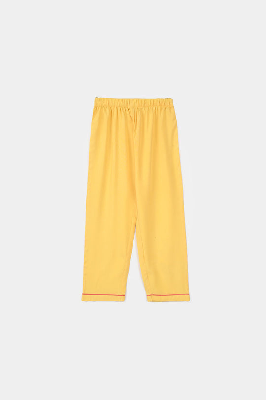 Girls Viscose Night Suit - Yellow