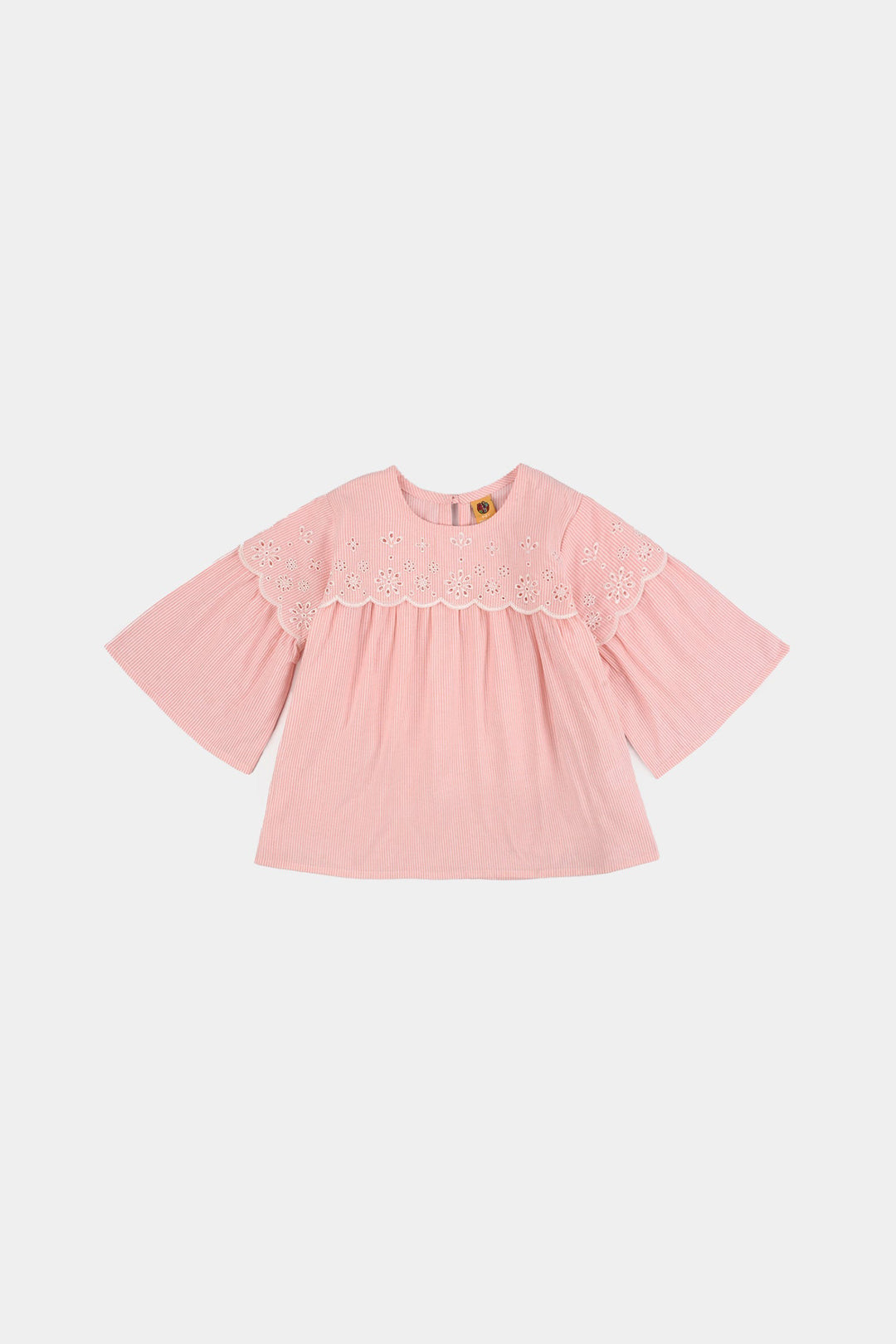 Girls Cotton Emb Top Lake-Peach