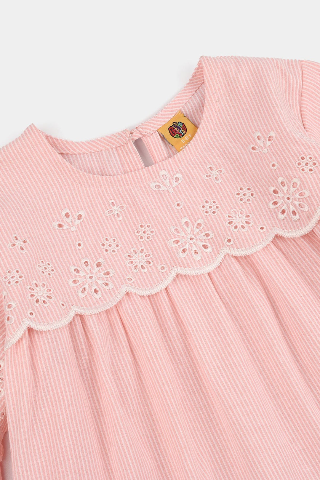 Girls Cotton Emb Top Lake-Peach