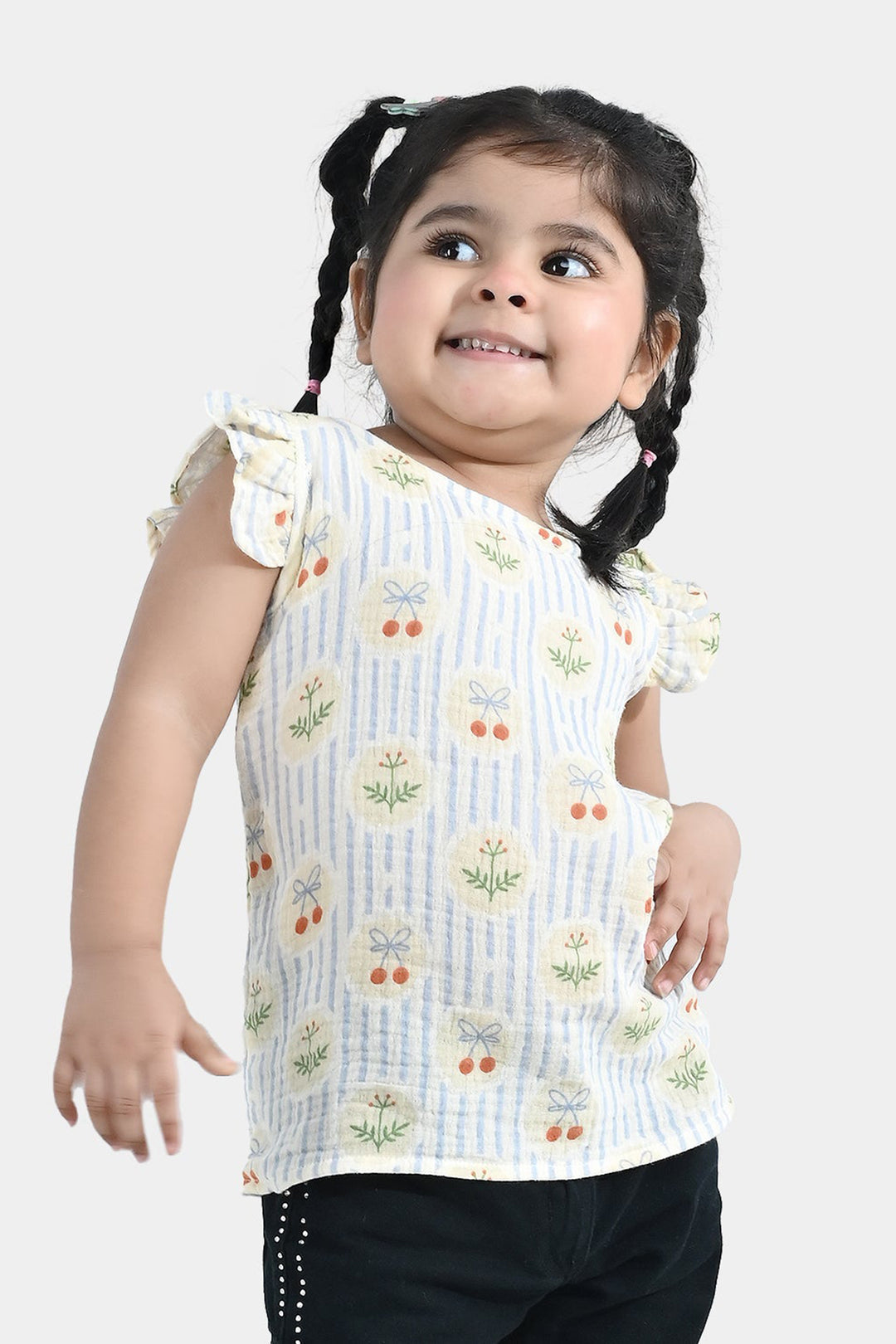 Infant Girls Cotton Top (Ruffle) - Multi