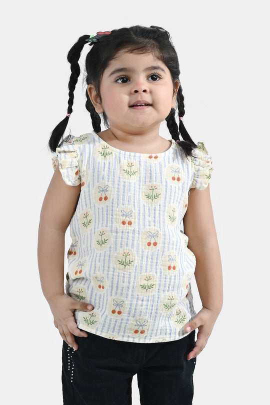 Infant Girls Cotton Top (Ruffle) - Multi