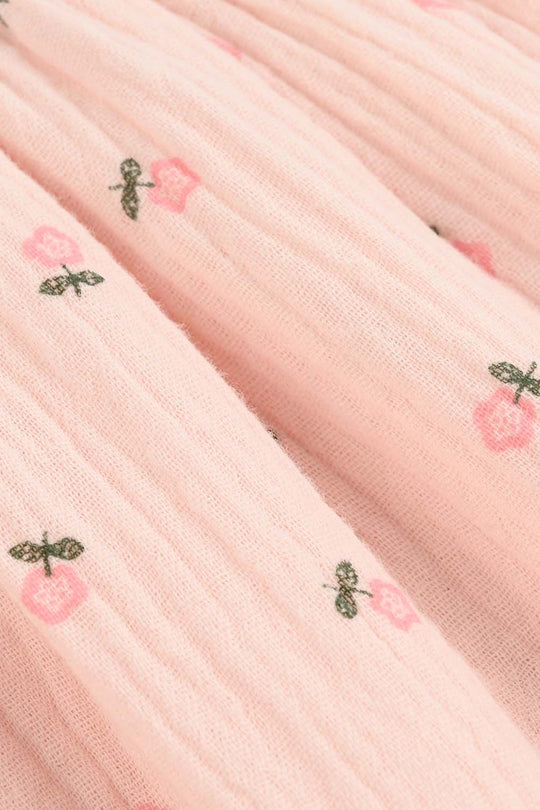 Infant Girls Cotton Casual Frock (Star) - Pink