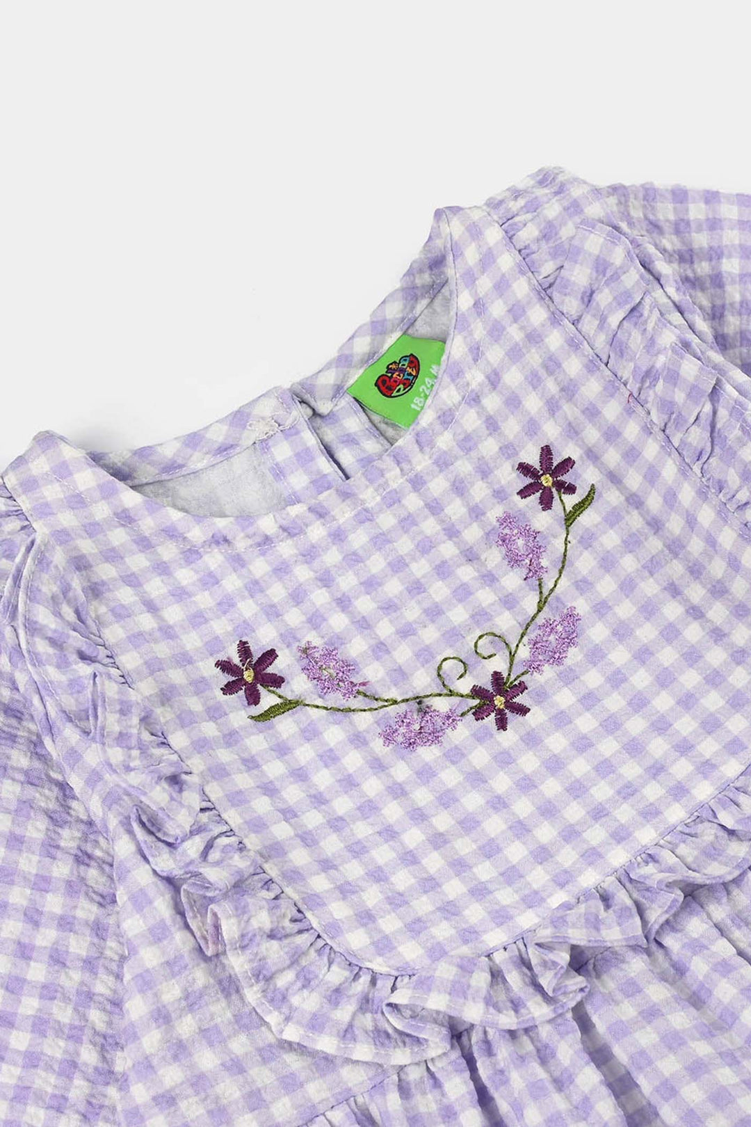 Infant Girls Cotton Embroidered Top (Lilly) - Lilac