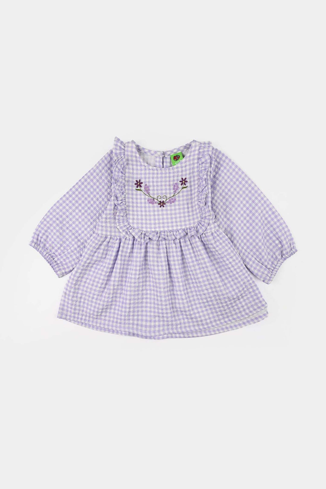Infant Girls Cotton Embroidered Top (Lilly) - Lilac