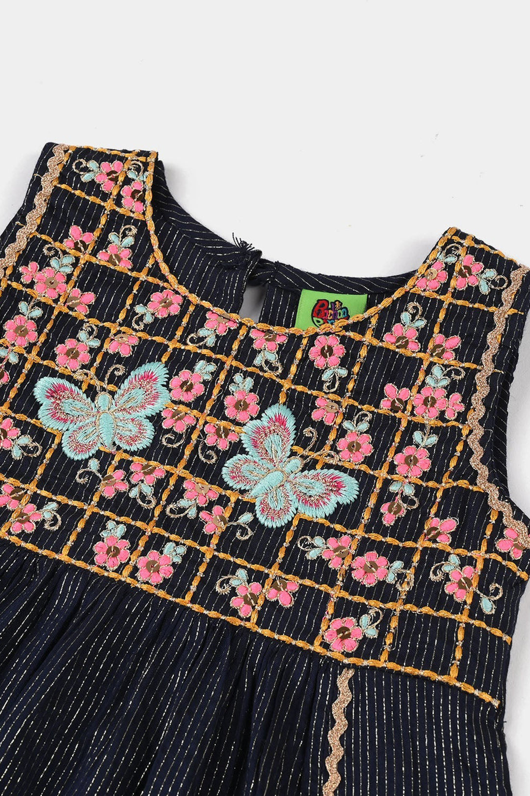 Infant Girls Jacquard 2-Piece Set (Joyfull) - Navy Blue