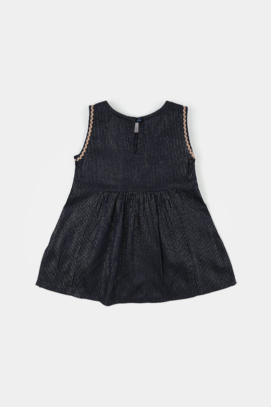 Infant Girls Jacquard 2-Piece Set (Joyfull) - Navy Blue