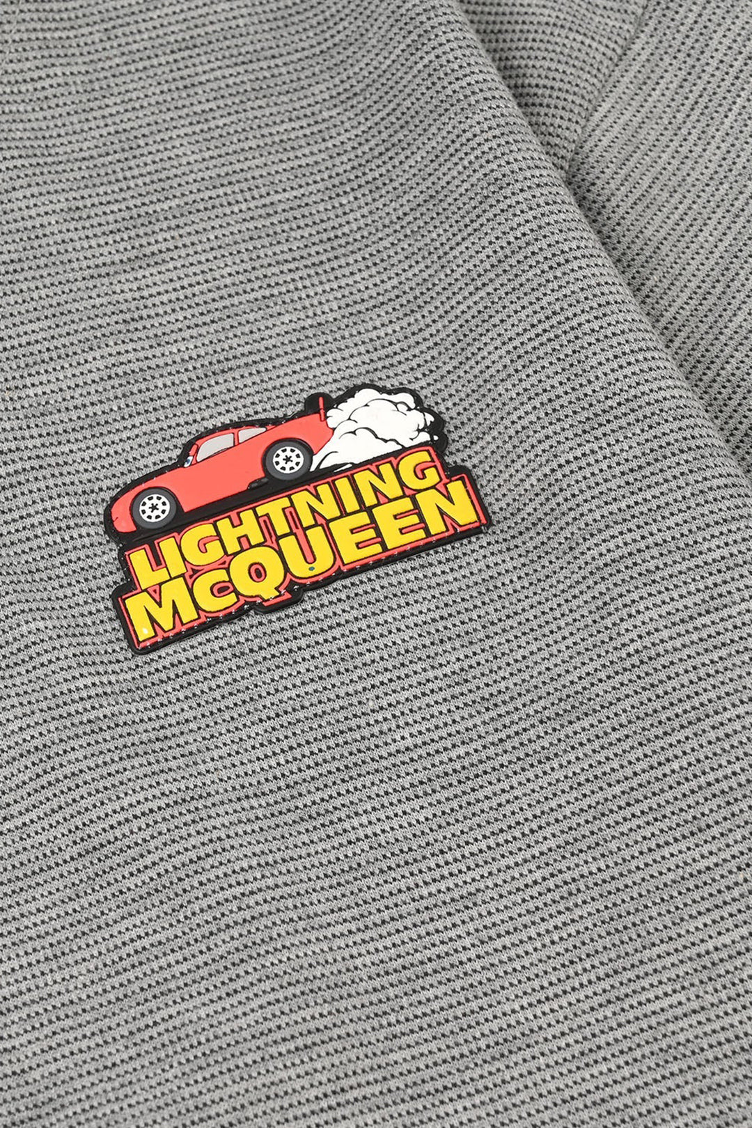 Boys Yarn Dyed  T-Shirt Lightning Mcqueen - Grey