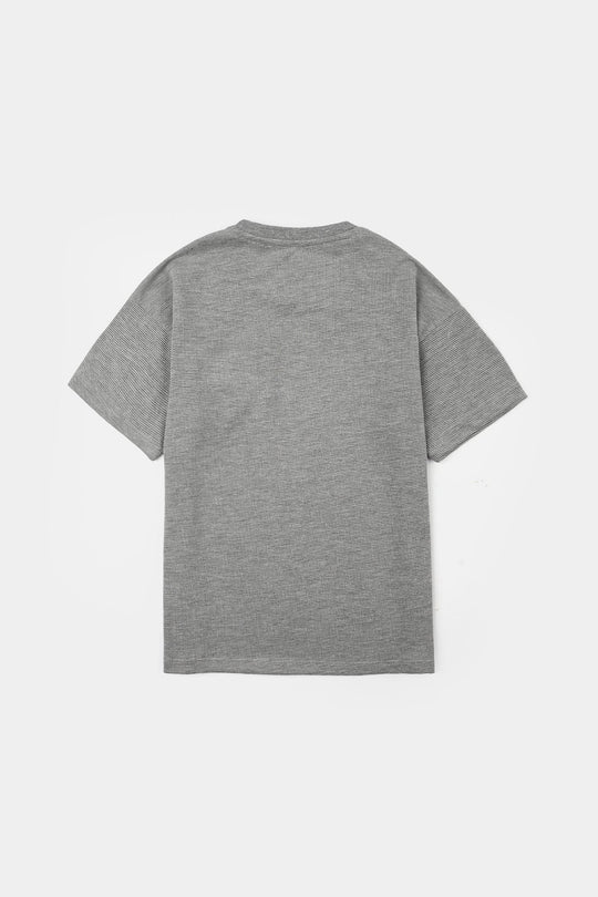 Boys Yarn Dyed  T-Shirt Lightning Mcqueen - Grey