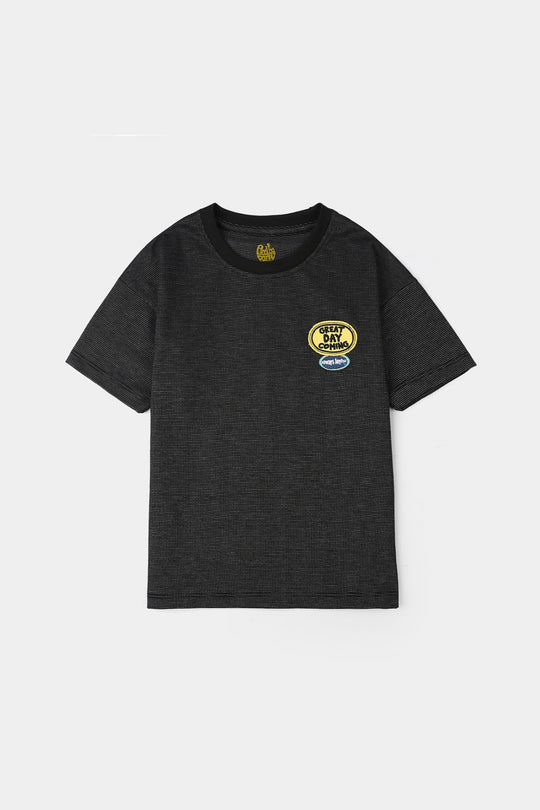 Boys Yarn Dyed T-Shirt (Great Day Coming) - Black