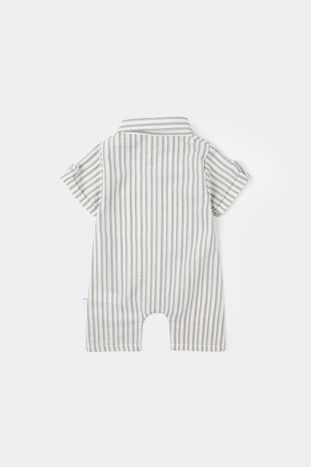 Infant Boys Cotton Romper Ocean Waves - Off White/Grey