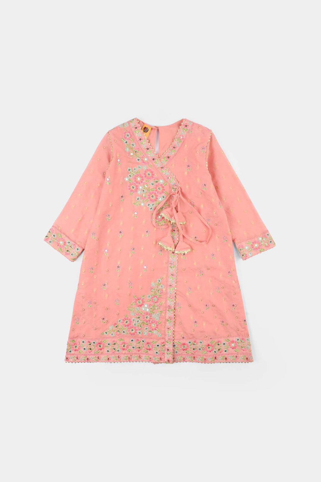 Girls Jacquard 3-Piece Set (Sundas) - Peach