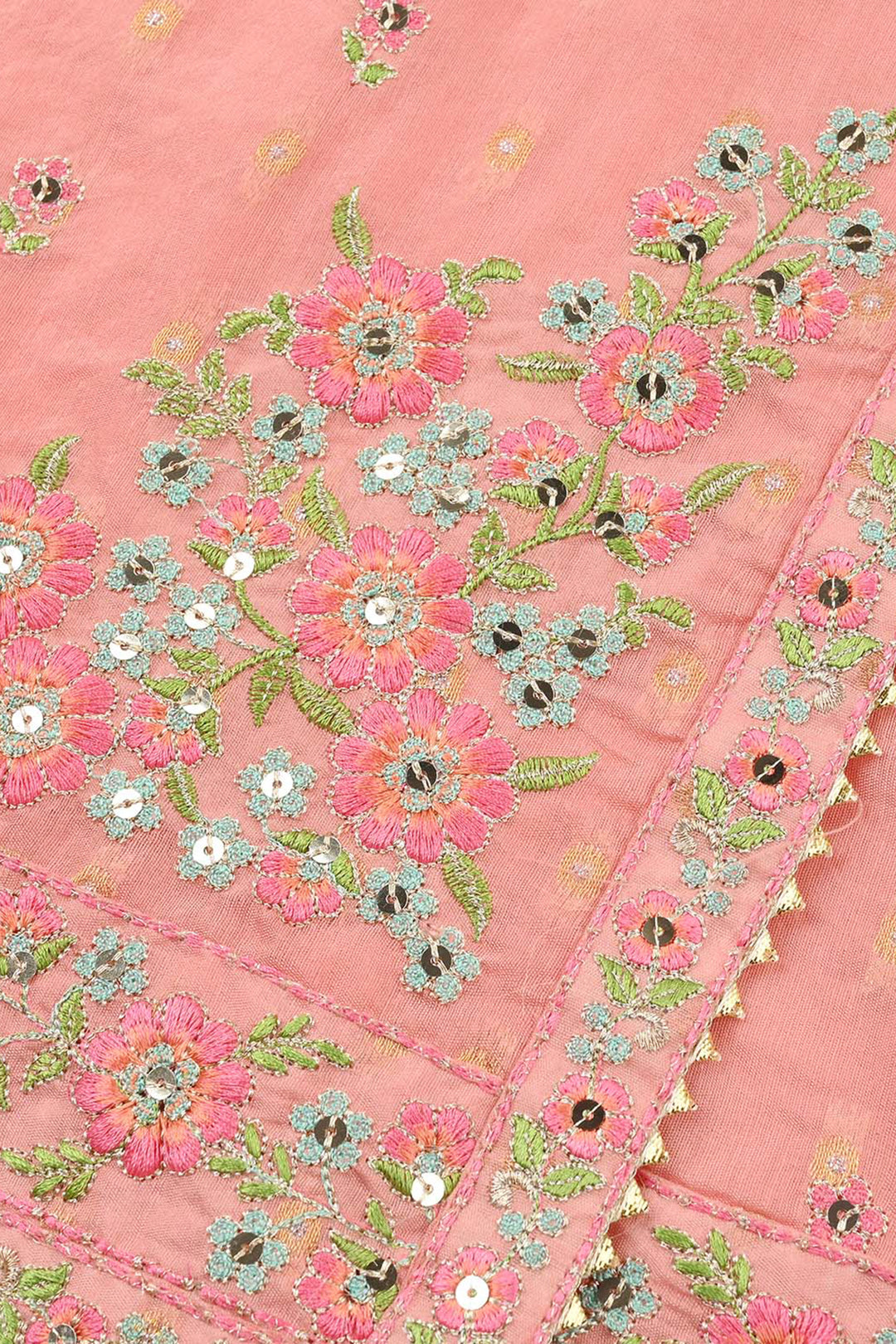 Girls Jacquard 3-Piece Set (Sundas) - Peach