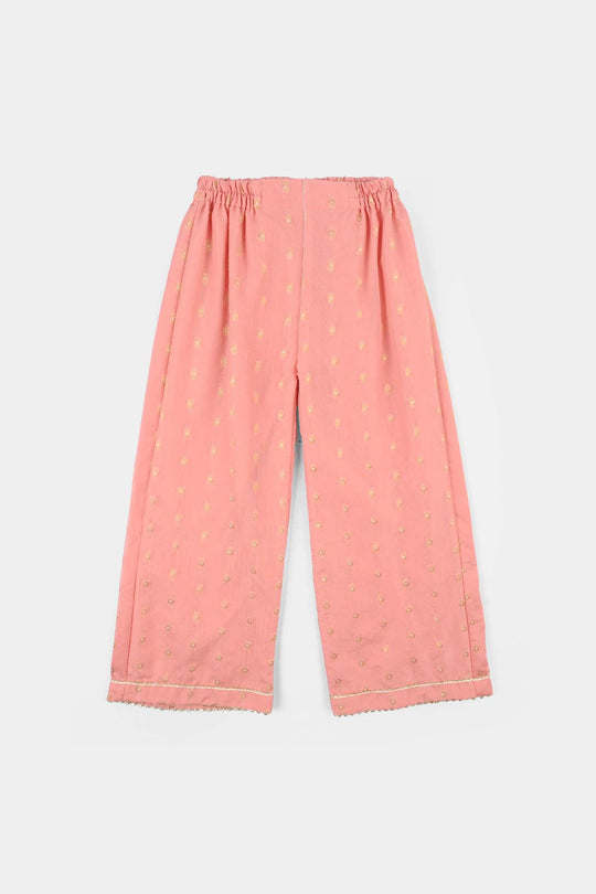 Girls Jacquard 3-Piece Set (Sundas) - Peach